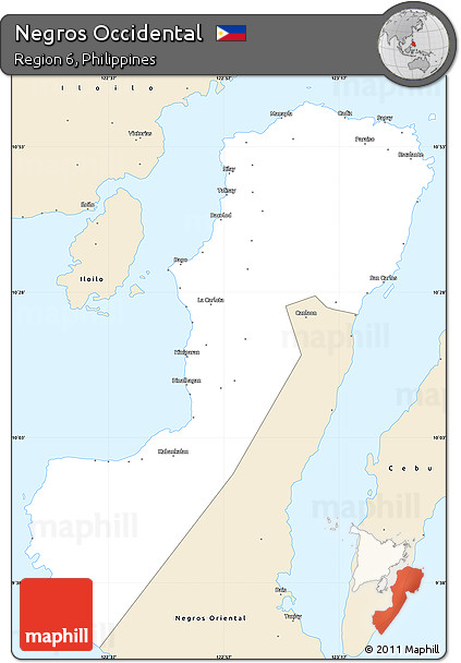 Classic Style Simple Map of Negros Occidental