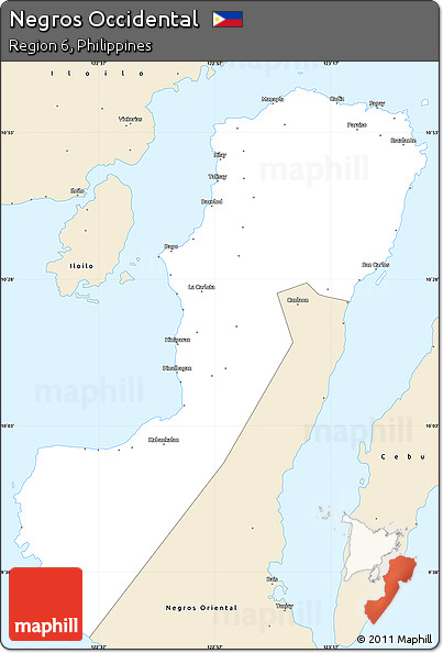 Classic Style Simple Map of Negros Occidental