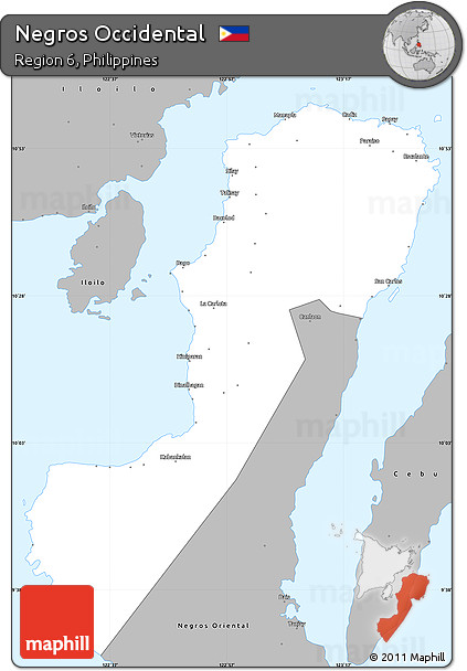 Gray Simple Map of Negros Occidental