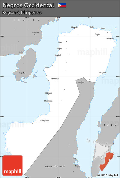 Gray Simple Map of Negros Occidental