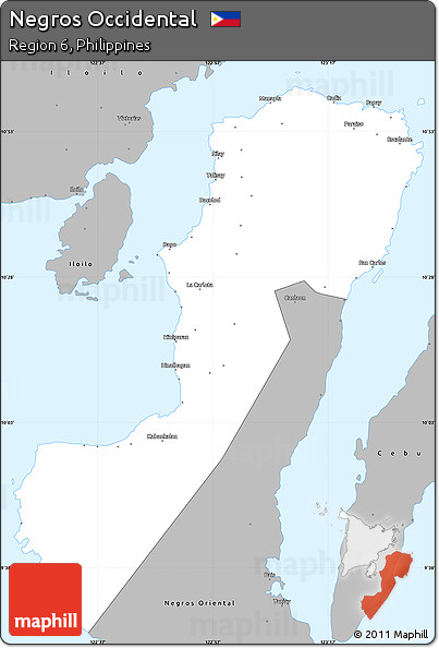 Gray Simple Map of Negros Occidental