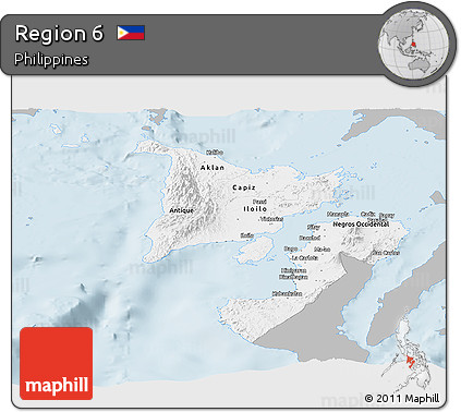 Gray Panoramic Map of Region 6, single color outside