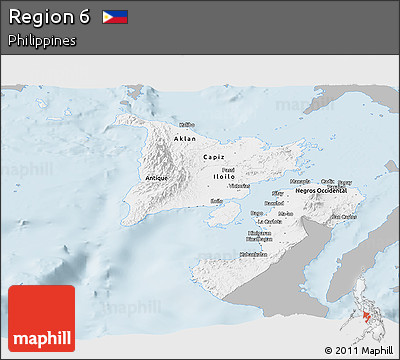 Gray Panoramic Map of Region 6, single color outside