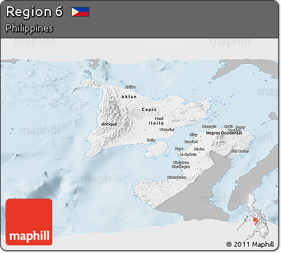 Gray Panoramic Map of Region 6, single color outside