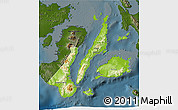 Physical 3D Map of Region 7, darken