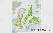 Physical 3D Map of Region 7, lighten, semi-desaturated