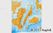 Political 3D Map of Region 7, political shades outside