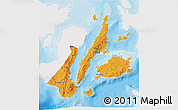 Political 3D Map of Region 7, single color outside