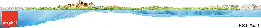 Physical Horizon Map of Region 7, shaded relief outside