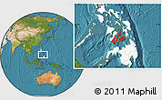 Satellite Location Map of Region 7, highlighted country