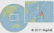 Savanna Style Location Map of Region 7, within the entire country, hill shading