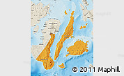 Political Map of Region 7, shaded relief outside
