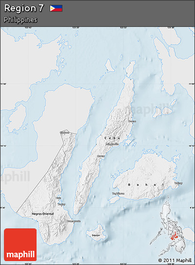 Silver Style Map of Region 7, single color outside