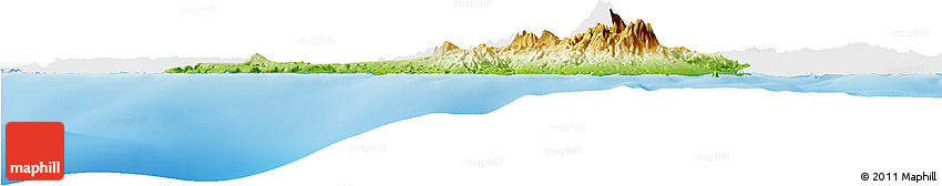 Physical Horizon Map of Negros Oriental, single color outside