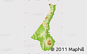 Physical Map of Negros Oriental, cropped outside