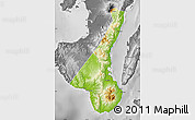 Physical Map of Negros Oriental, desaturated