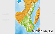 Physical Map of Negros Oriental, political outside