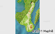 Physical Map of Negros Oriental, satellite outside