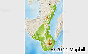 Physical Map of Negros Oriental, shaded relief outside