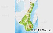 Physical Map of Negros Oriental, single color outside