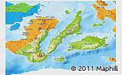 Physical Panoramic Map of Region 7, political outside