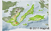 Physical Panoramic Map of Region 7, semi-desaturated