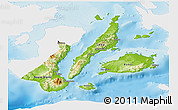 Physical Panoramic Map of Region 7, single color outside