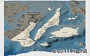 Shaded Relief Panoramic Map of Region 7, darken