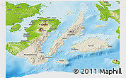 Shaded Relief Panoramic Map of Region 7, physical outside