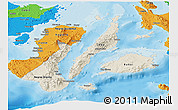 Shaded Relief Panoramic Map of Region 7, political outside