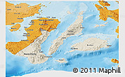 Shaded Relief Panoramic Map of Region 7, political shades outside