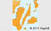 Political Simple Map of Region 7, political shades outside