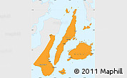 Political Simple Map of Region 7, single color outside