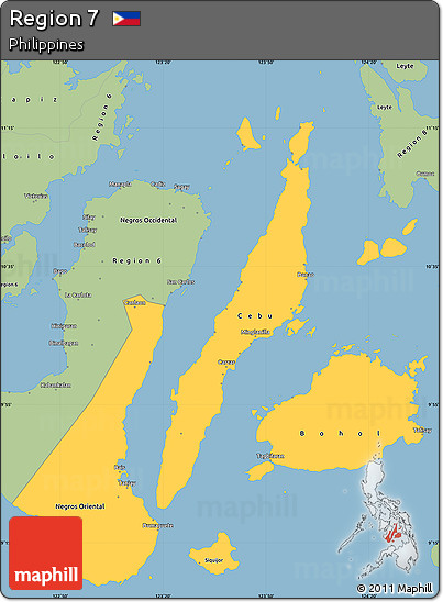 Savanna Style Simple Map of Region 7