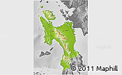 Physical 3D Map of Leyte, desaturated