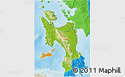 Physical 3D Map of Leyte, political outside