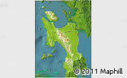 Physical 3D Map of Leyte, satellite outside