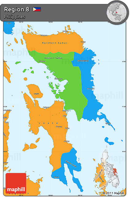 Political Simple Map of Region 8