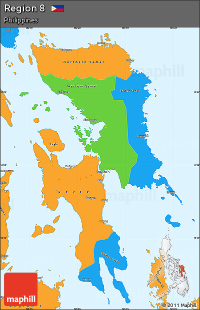 Political Simple Map of Region 8
