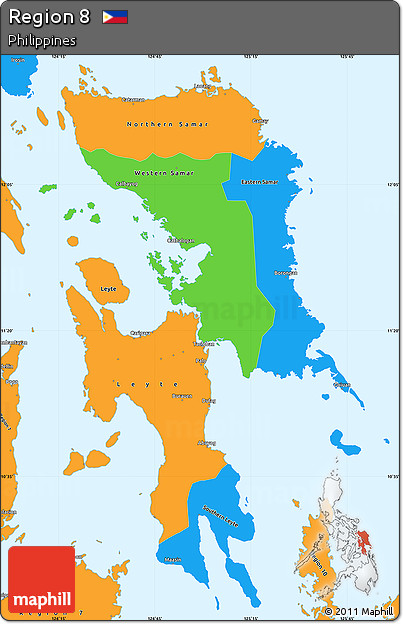 Political Simple Map of Region 8