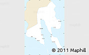 Classic Style Simple Map of Southern Leyte, single color outside