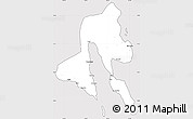 Silver Style Simple Map of Southern Leyte, cropped outside