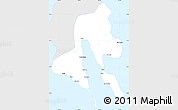 Silver Style Simple Map of Southern Leyte, single color outside