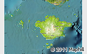 Physical Map of Basilan, satellite outside