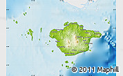 Physical Map of Basilan, single color outside