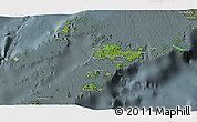 Satellite 3D Map of Sulu, semi-desaturated
