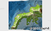 Physical 3D Map of Zamboanga Del Norte, darken