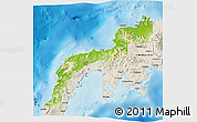 Physical 3D Map of Zamboanga Del Norte, shaded relief outside