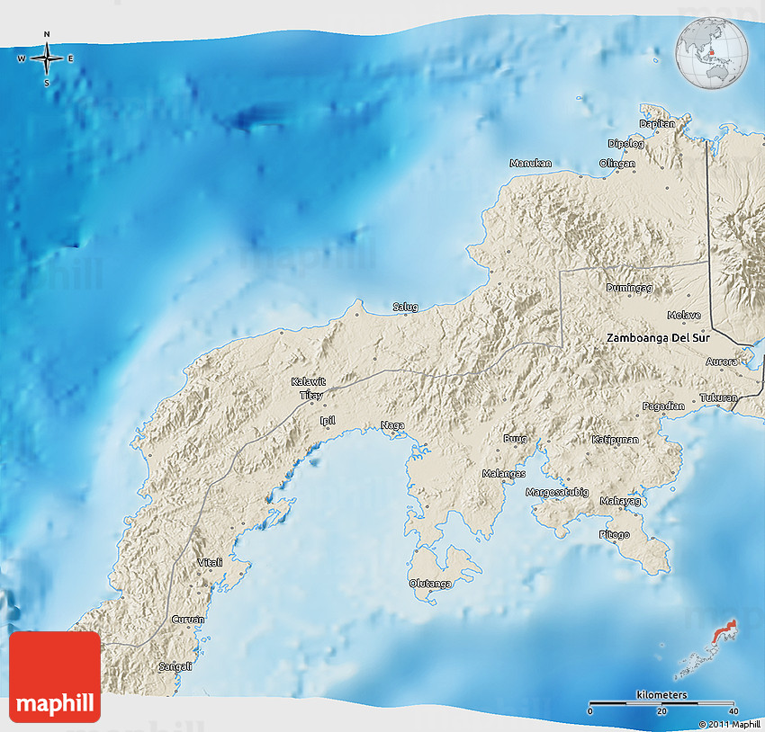 Shaded Relief 3D Map of Zamboanga Del Norte