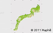 Physical Map of Zamboanga Del Norte, cropped outside